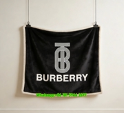 Burberry Line Art TB Monogram Flannel Sofa Throw Blanket B024